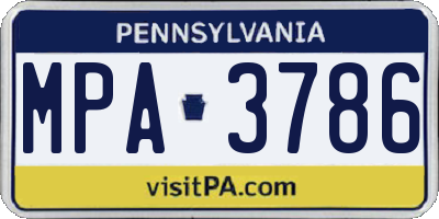 PA license plate MPA3786