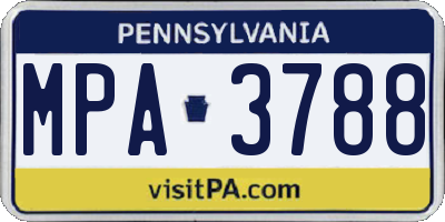PA license plate MPA3788