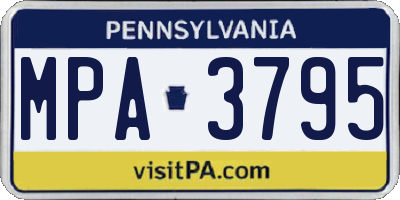 PA license plate MPA3795