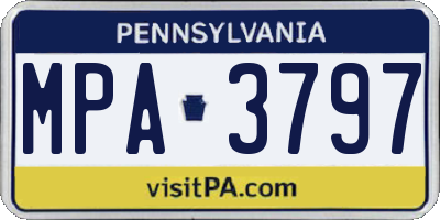 PA license plate MPA3797