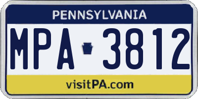 PA license plate MPA3812