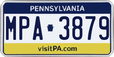 PA license plate MPA3879