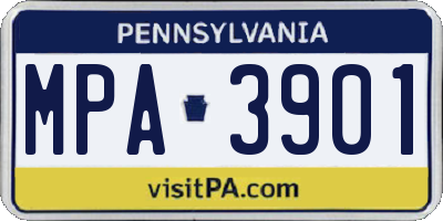 PA license plate MPA3901