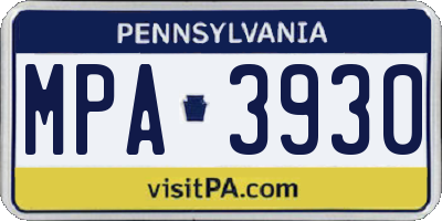 PA license plate MPA3930