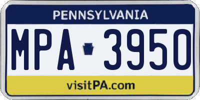 PA license plate MPA3950