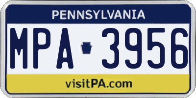 PA license plate MPA3956