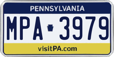 PA license plate MPA3979