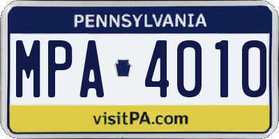 PA license plate MPA4010