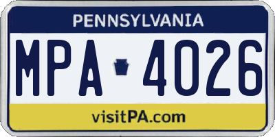 PA license plate MPA4026