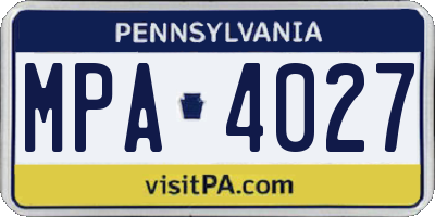 PA license plate MPA4027