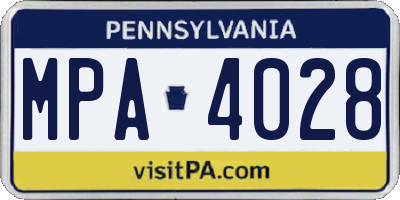 PA license plate MPA4028
