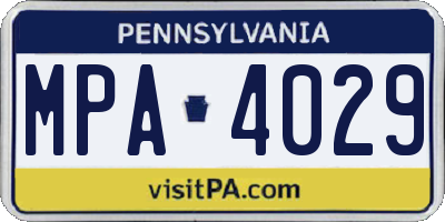 PA license plate MPA4029