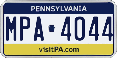 PA license plate MPA4044
