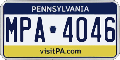 PA license plate MPA4046