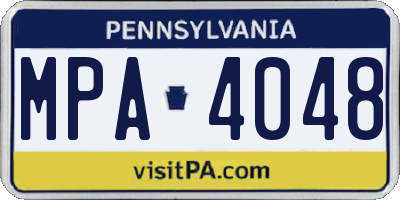 PA license plate MPA4048
