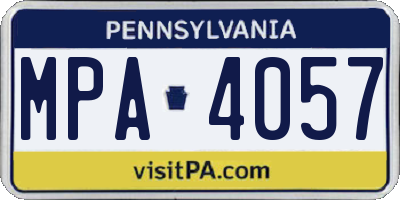 PA license plate MPA4057