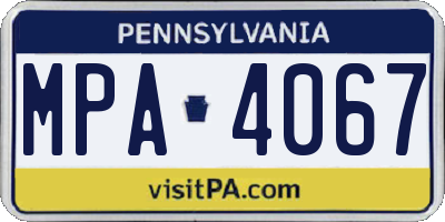 PA license plate MPA4067