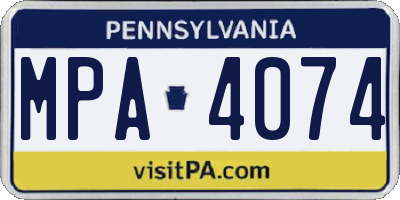 PA license plate MPA4074