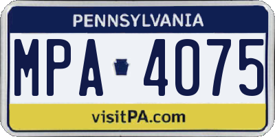 PA license plate MPA4075