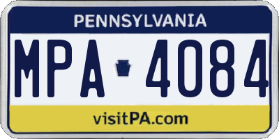 PA license plate MPA4084