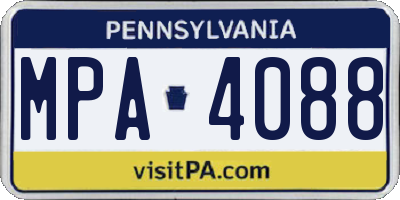 PA license plate MPA4088