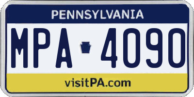 PA license plate MPA4090
