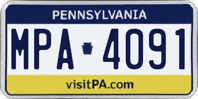 PA license plate MPA4091