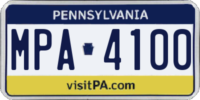 PA license plate MPA4100
