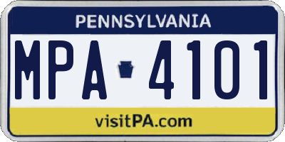 PA license plate MPA4101