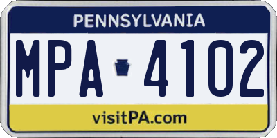 PA license plate MPA4102