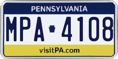 PA license plate MPA4108