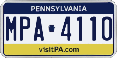 PA license plate MPA4110