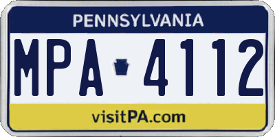 PA license plate MPA4112