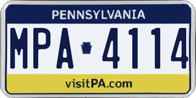 PA license plate MPA4114