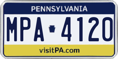 PA license plate MPA4120