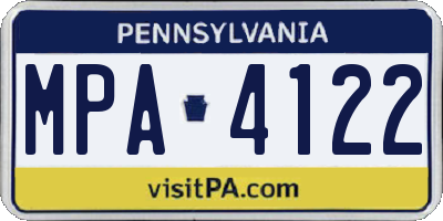 PA license plate MPA4122