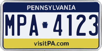 PA license plate MPA4123