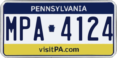 PA license plate MPA4124