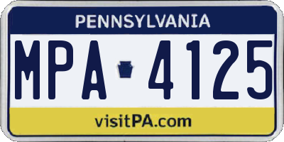 PA license plate MPA4125