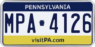 PA license plate MPA4126