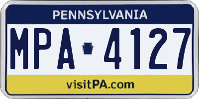 PA license plate MPA4127