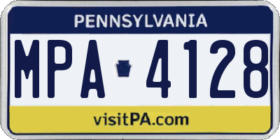 PA license plate MPA4128