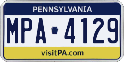 PA license plate MPA4129