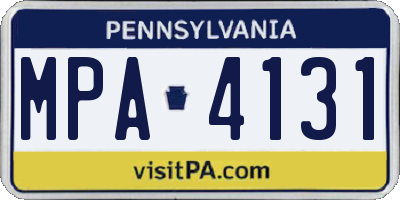 PA license plate MPA4131