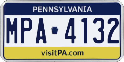 PA license plate MPA4132