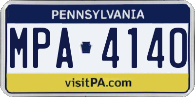 PA license plate MPA4140