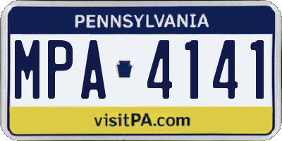 PA license plate MPA4141
