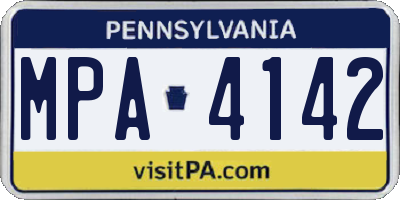 PA license plate MPA4142