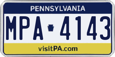PA license plate MPA4143