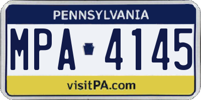 PA license plate MPA4145